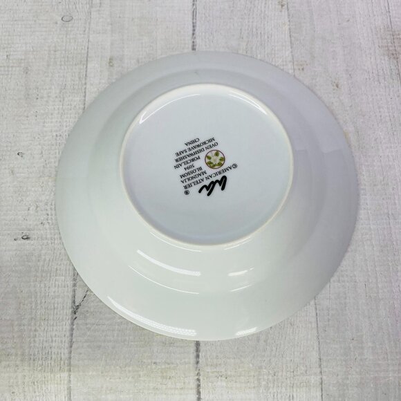 Discontinued American Atelier Magnolia Blossom Microwave  American Atelier MAGNOLIA BLOSSOM 5049 White Floral Porcelain Soup Bowls Set 5 main image 1